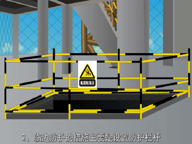 高空坠落安全防护三维动画演示（9分钟）-临边安全防护