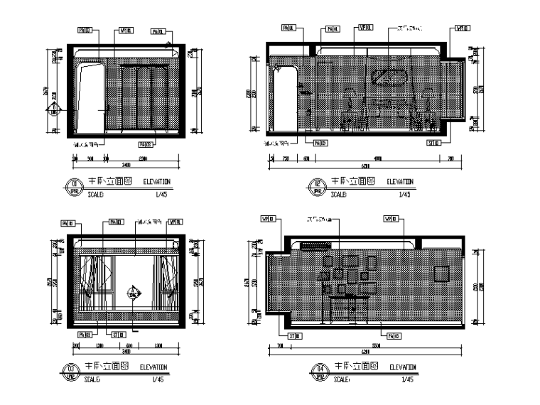 [广东]一套样板房设计CAD施工图（含效果图）-【广东】一套样板房设计CAD施工图（含效果图）立面图