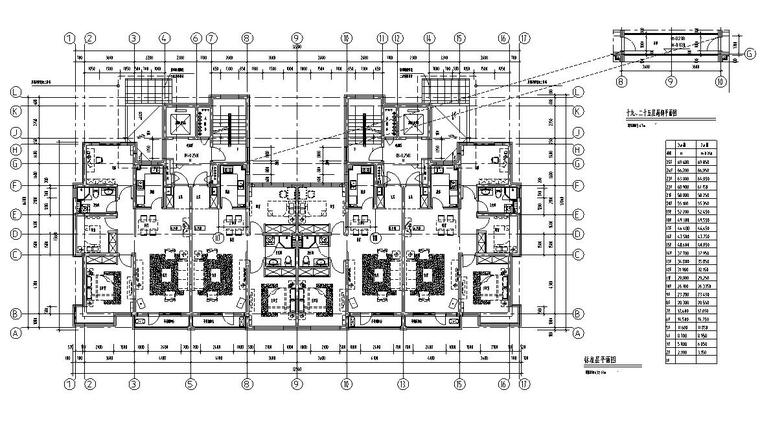 [吉林]沈阳大榆树欧陆风格居住区建筑施工图（CAD）-标准层平面图