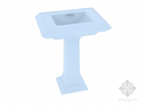 洗手盆节点CAD图资料下载-整体洗手盆3D模型下载
