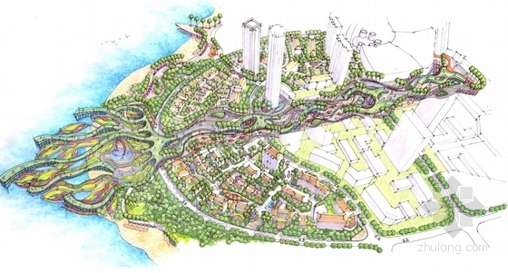 [厦门]城市新地标景观规划设计方案-鸟瞰效果图
