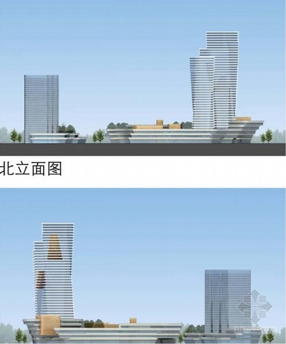 [四川]大型文化休闲商业中心建筑设计方案-大型文化休闲商业中心建筑设计立面图