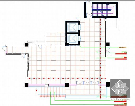 [安徽]办公楼装饰装修工程量清单（全套图纸 软件文件）-一层大厅地面铺装图