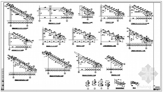 钢骨斜梁柱节点资料下载-某看台斜梁、折梁节点构造详图