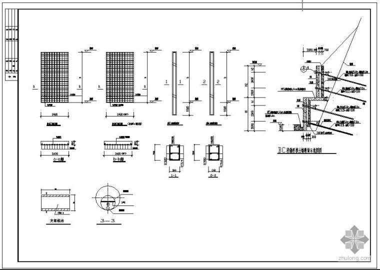 锚杆挡土墙设计cad图纸资料下载-阿坝州某锚杆钢筋混凝土挡土墙图纸