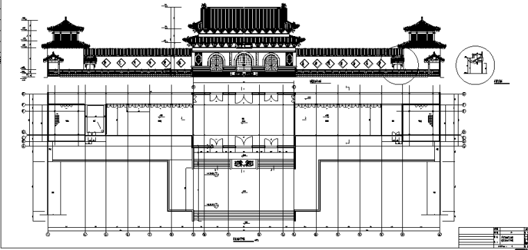 [广东]珠海普驼寺庙建筑设计施工图-山门平面