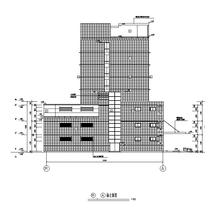 [合集]十套高层现代风格酒店建筑施工图（图纸齐全）-十套高层现代风格酒店建筑剖面图