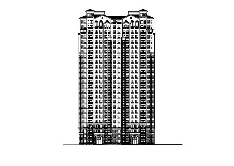 住宅建筑平立剖面cad资料下载-[深圳]高层塔式住宅建筑平立剖面图