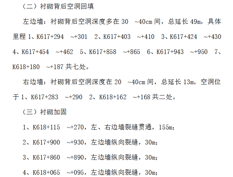 某隧道病害整治实施性施工组织设计方案（Word.20页）-衬砌背后空洞回填