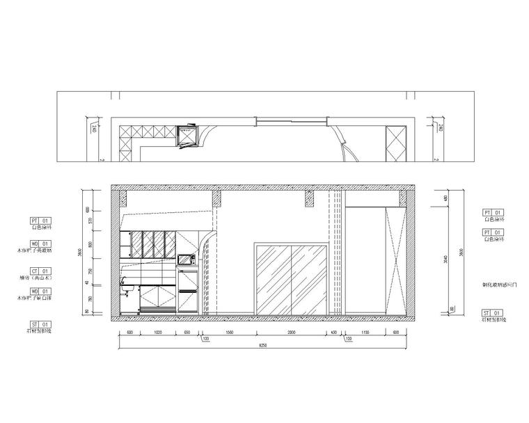 北欧--小巨蛋办公室设计施工图+方案（含实景图）-立面图