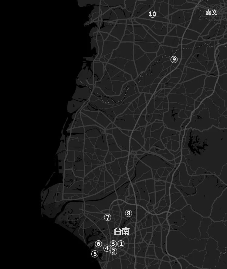 街子古镇梅驿广场和青鸾公园平面图资料下载-建筑地图 | 台南：甜蜜城市