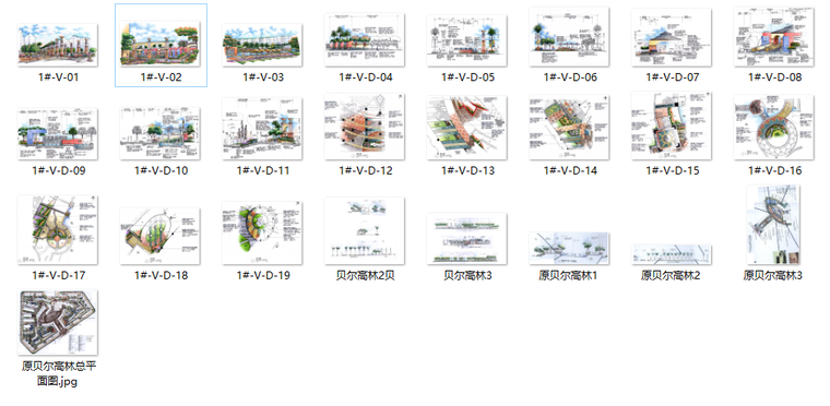 [广东]佛山怡景丽苑居住区景观手绘方案25张（贝尔高林）_1