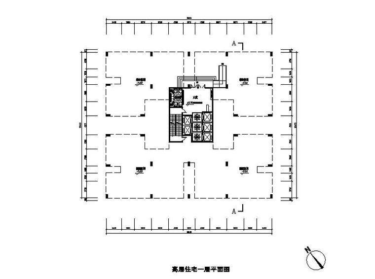 [深圳]高层现代风格退台式住宅建筑设计方案文本（含CAD）-高层现代风格退台式住宅建筑平面图