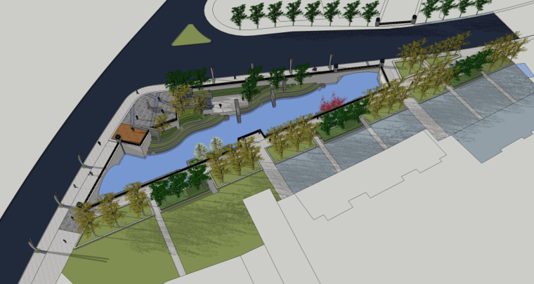 [江苏]活力城市河流景观改造设计方案-景观设计效果图
