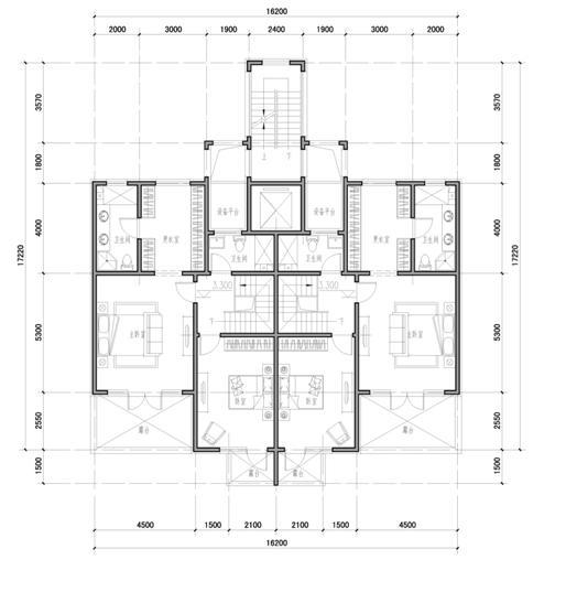 [四川]四层联排及叠拼式别墅建筑户型图-四层联排及叠拼式别墅建筑户型图