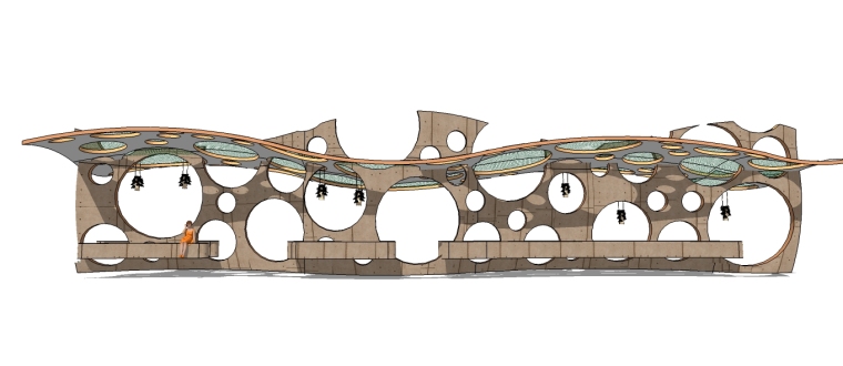 广场休息廊架设计资料下载-创意景观廊架设计su模型（12个）