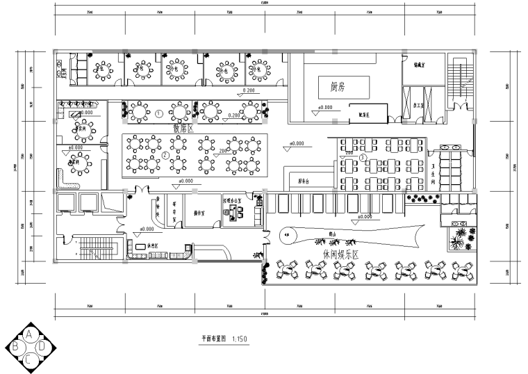 新古典ardeco风格资料下载-[浙江]某古典风格中餐厅装修施工图图