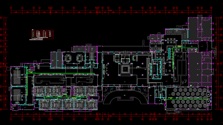 天津大型豪华酒店电气施工图-一层插座干线平面图