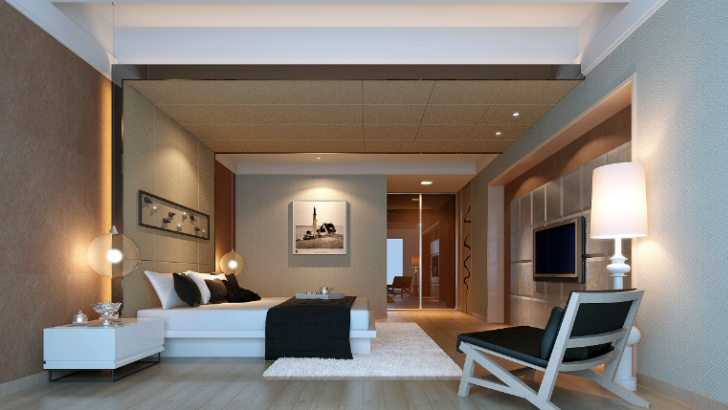 连江复式楼室内装修设计完整施工图及效果图-卧室效果图