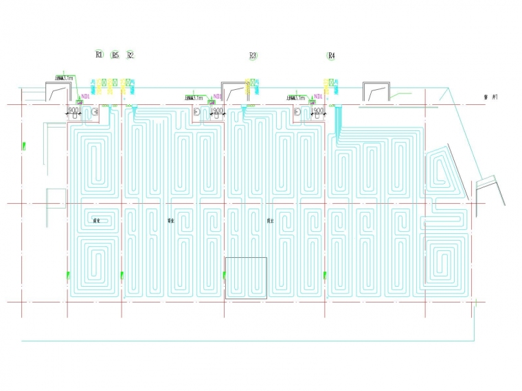 [河北]大型商业住宅小区采暖通风系统设计施工图（大院设计）-塔坛小商业6#楼首层采暖平面图.jpg