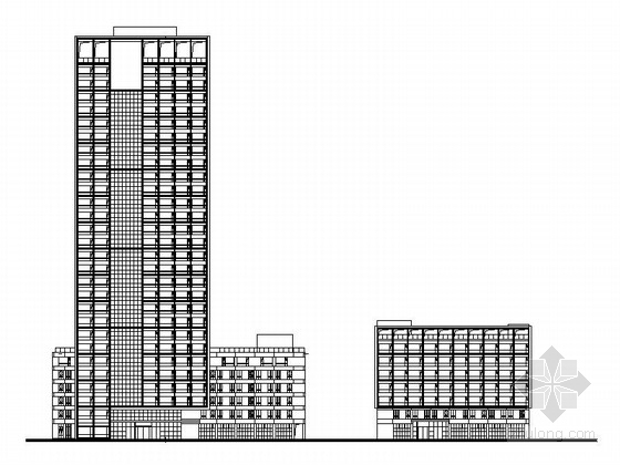 商业带人防工程资料下载-二十九层办公楼建筑扩初图（带人防)