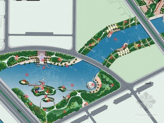 办公中心水景资料下载-[宁波]办公环境中心区绿化概念设计