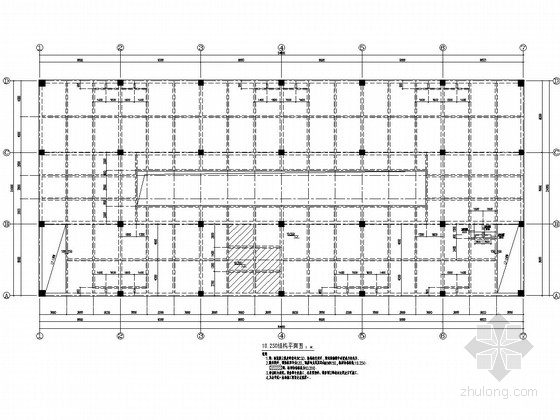 三层框架结构客运中心维修用房结构施工图（含建筑图）-10.250结构平面图 