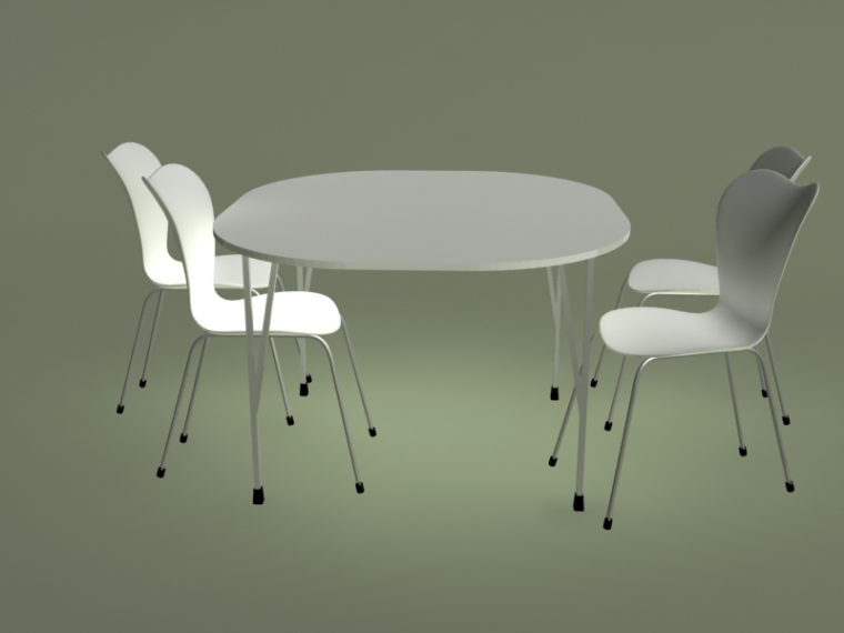 餐桌模型模型资料下载-简约餐桌3D模型下载
