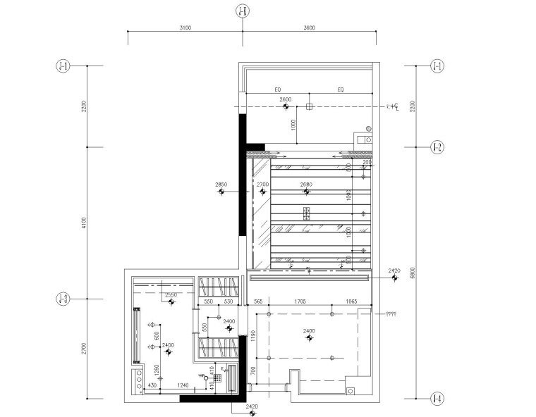 [广东]梁志天-广州雅居乐科学城公寓2号户型一居室样板房全套施工图+效果图+物料-2天花灯具开线图_看图王