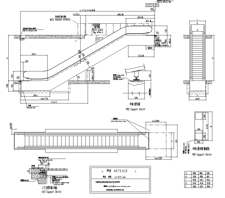 自动扶梯大样cad资料下载-奥的斯自动扶梯大样图