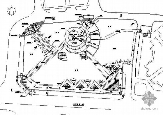 中式文化广场景观施工图资料下载-某广场景观设计施工图