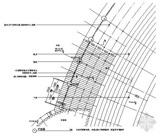 木平台大样图资料下载-水湖沿边(弧形木平台)大样图