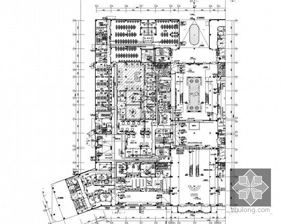 [浙江]14万平三级甲等综合医院电气施工图270张（新火规 新照明 甲级设计院）-门诊医技楼一层动力平面图一