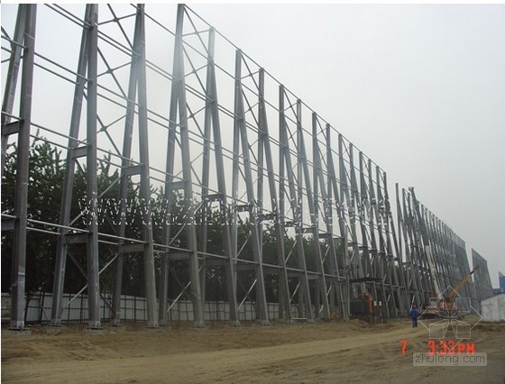 钢结构景观长廊施工图资料下载-[山东]网墙结构防风网钢结构（含网片安装）施工工艺