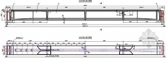 高速公路T梁中梁及台座CAD图纸（平面图 立面图 截面图）- 