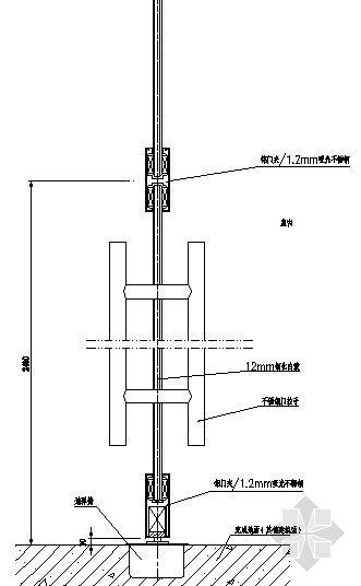 金属门节点资料下载-地簧门纵剖节点图