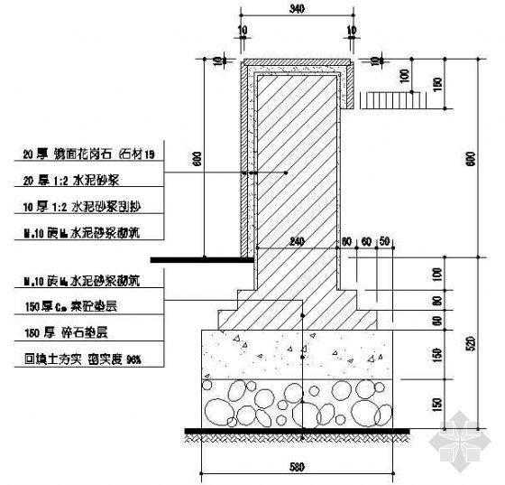 2米高挡土墙做法资料下载-挡土墙断面结构做法（1）