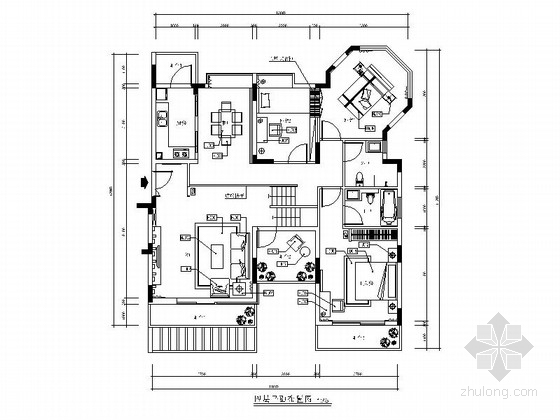 两层别墅平面样板资料下载-[广东]精品黑白风格两层别墅样板房室内装修施工图（含效果）