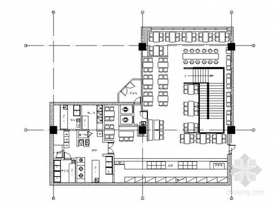现代中式建筑外观资料下载-[重庆]高端城市综合体现代风格快餐店装修施工图（含效果）