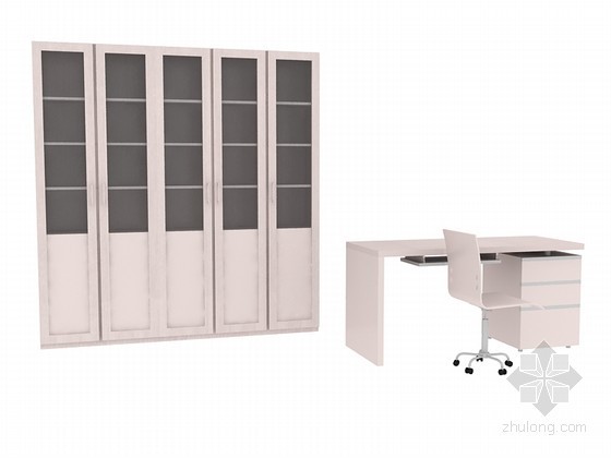 su现代书房设计模型资料下载-现代书房家具3D模型下载