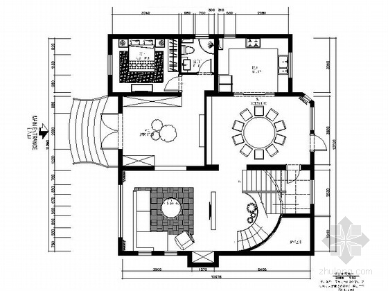 别墅三层cad资料下载-典雅东南亚风情三层别墅样板间CAD装修施工图（含软装方案）