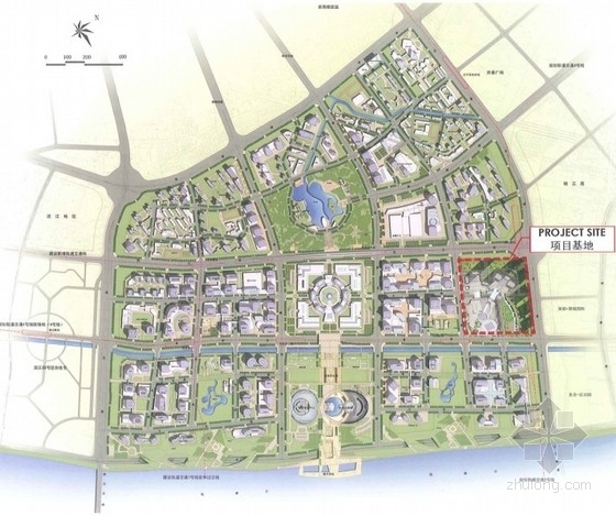 [浙江]商业住宅区规划及单体设计方案文本-总平面图 
