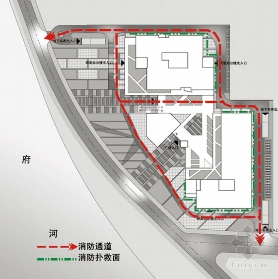 [成都]玻璃幕墙办公区规划及单体设计方案文本-办公楼分析图