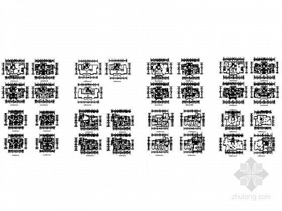 多层户型cad平面资料下载-31个板式多层、高层户型平面图