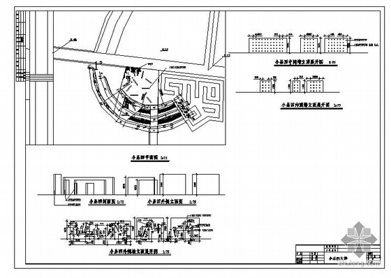 中式中轴广场景观施工图资料下载-上海某路口广场景观施工图