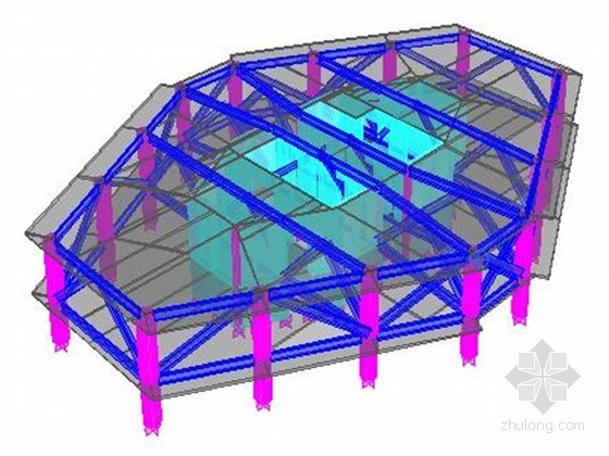 [工程实例PPT]钢管混凝土柱超高层结构设计-加强楼层结构布置图 