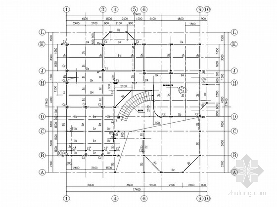 柱网结构别墅资料下载-三层门式刚架结构别墅结构施工图