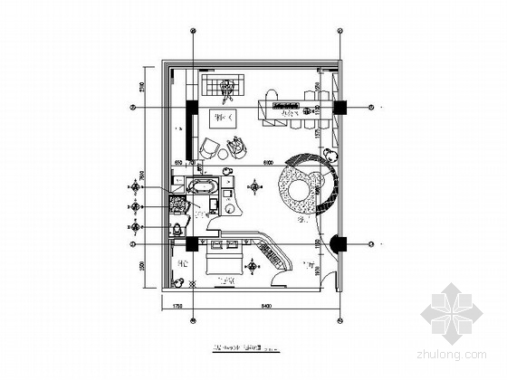 2015装修设计图资料下载-[徐州]现代感十足soho工作室内部空间装修设计CAD施工图（含效果图）