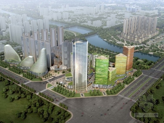 上海创智天地规划文本资料下载-[四川]混合办公区规划及单体设计方案文本 (两个方案)