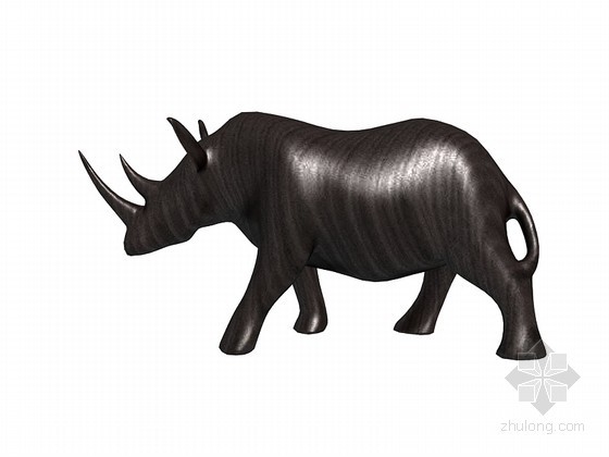 动物摆件cad资料下载-犀牛摆件3D模型下载